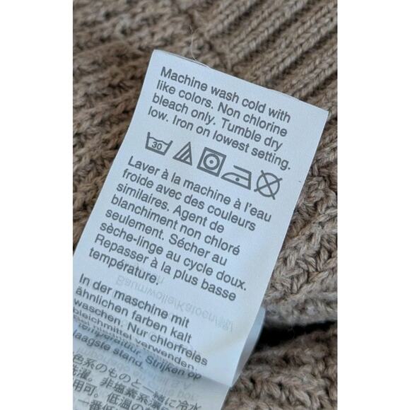 J. Crew Factory Men's Cotton Waffle Knit Tan 1/4 Zip Sweater Size Large - Picture 9 of 9